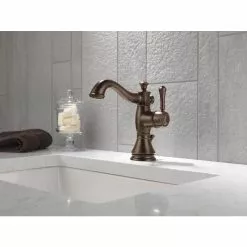 Delta Cassidy Venetian Bronze 1-handle Single Hole WaterSense Bathroom Sink Faucet With Drain -Bath and Faucet shop 034449680875 04873658 1800x1800