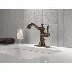 Delta Cassidy Venetian Bronze 1-handle Single Hole WaterSense Bathroom Sink Faucet With Drain -Bath and Faucet shop 034449680875 04873662 1800x1800