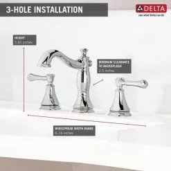 Delta Cassidy Chrome 2-handle Widespread WaterSense Bathroom Sink Faucet With Drain -Bath and Faucet shop 034449681100 07734398 1800x1800