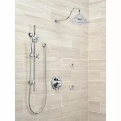 Delta Cassidy Champagne Bronze 1-Spray Rain Shower Head 2.5-GPM (9.5-LPM) 7 Delta Cassidy Champagne Bronze 1-Spray Rain Shower Head 2.5-GPM (9.5-LPM) -Bath and Faucet shop 034449685931 15524897 1800x1800