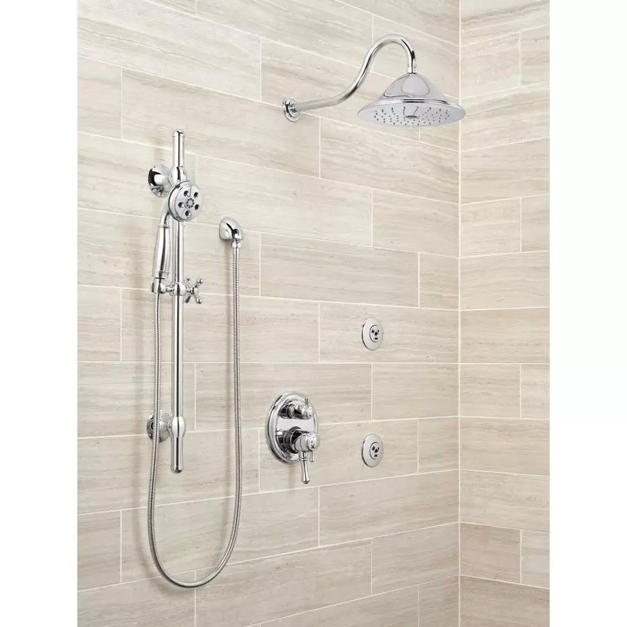 Delta Cassidy Champagne Bronze 1-Spray Rain Shower Head 2.5-GPM (9.5-LPM) 4 Delta Cassidy Champagne Bronze 1-Spray Rain Shower Head 2.5-GPM (9.5-LPM) - Image 2