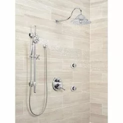 Delta Cassidy Champagne Bronze 1-Spray Rain Shower Head 2.5-GPM (9.5-LPM) 8 Delta Cassidy Champagne Bronze 1-Spray Rain Shower Head 2.5-GPM (9.5-LPM) -Bath and Faucet shop 034449685931 15524898 1800x1800