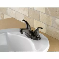 Peerless Choice Oil Rubbed Bronze 2-handle 4-in Centerset WaterSense Bathroom Sink Faucet With Drain -Bath and Faucet shop 034449692519 12170765 1800x1800