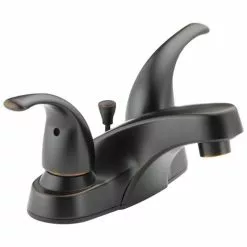 Peerless Choice Oil Rubbed Bronze 2-handle 4-in Centerset WaterSense Bathroom Sink Faucet With Drain -Bath and Faucet shop 034449692519xl 1800x1800