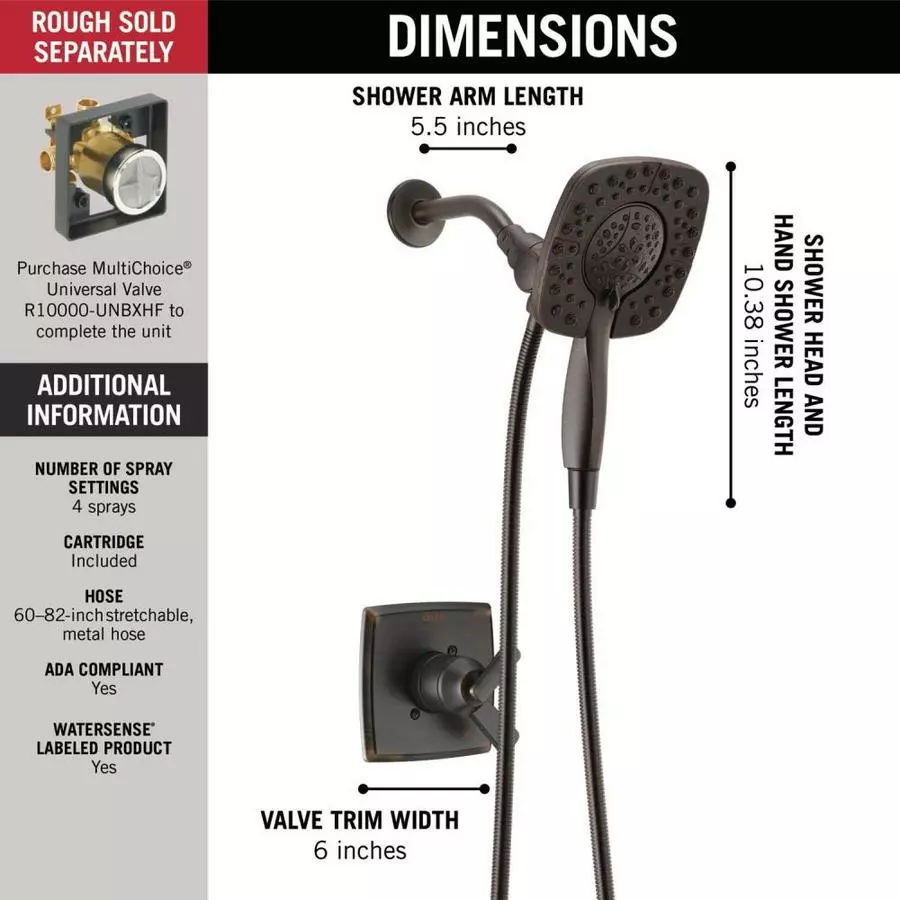 Delta Ashlyn Venetian Bronze 1-Handle Shower Faucet 5 Delta Ashlyn Venetian Bronze 1-Handle Shower Faucet - Image 3