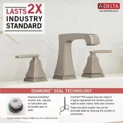 Delta Ashlyn Stainless 2-handle Widespread WaterSense Bathroom Sink Faucet With Drain -Bath and Faucet shop 034449745352 09901486 1800x1800