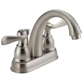 Delta Windemere Brushed Nickel 2-Handle 4-in Centerset WaterSense Bathroom Sink Faucet With Drain 3 Delta Windemere Brushed Nickel 2-Handle 4-in Centerset WaterSense Bathroom Sink Faucet With Drain