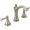 Delta Valdosta Spotshield Brushed Nickel 2-Handle Widespread WaterSense Bathroom Sink Faucet With Drain