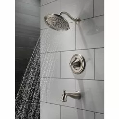 Delta Valdosta With H2Okinetic Technology Spotshield Brushed Nickel 1-Handle Bathtub And Shower Faucet With Valve -Bath and Faucet shop 034449826136 05488491 1800x1800