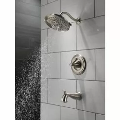 Delta Valdosta With H2Okinetic Technology Spotshield Brushed Nickel 1-Handle Bathtub And Shower Faucet With Valve -Bath and Faucet shop 034449826136 08461024 1800x1800