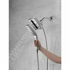 Delta In2ition H2Okinetic Chrome 4-Spray Dual Shower Head 2-GPM (7.6-LPM) -Bath and Faucet shop 034449827546 12330489 1800x1800