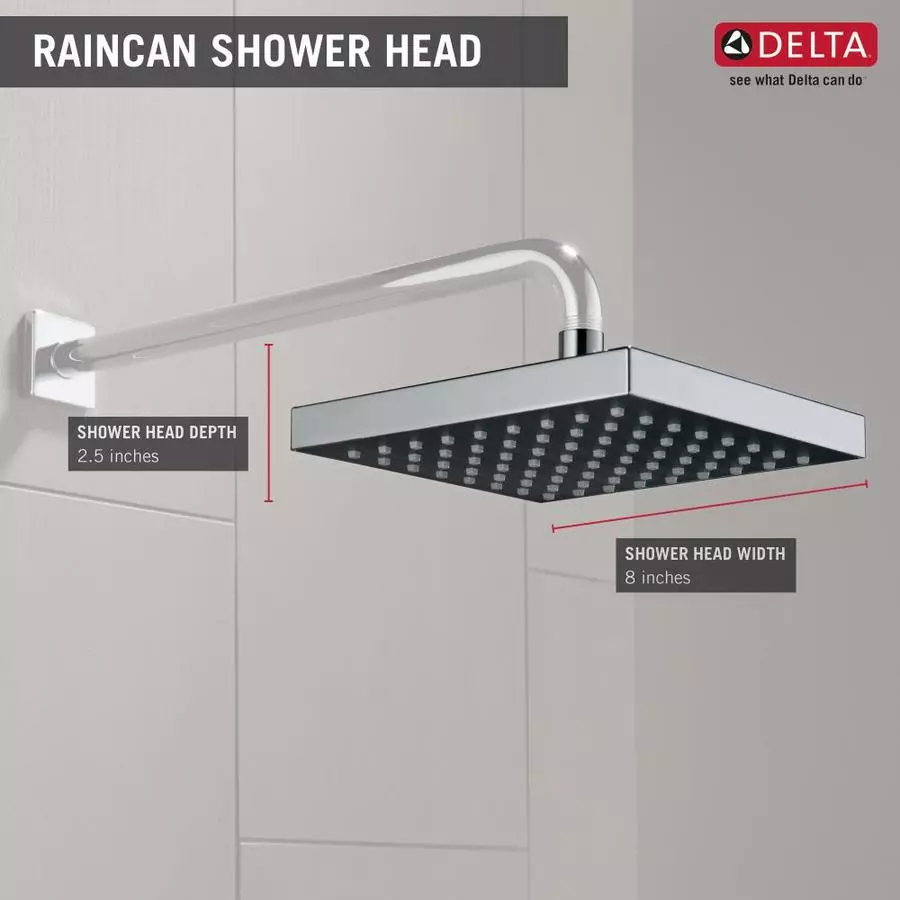 Delta Universal Showering Components Stainless 1-Spray Rain Shower Head 1.75-GPM (6.6-LPM) 4 Delta Universal Showering Components Stainless 1-Spray Rain Shower Head 1.75-GPM (6.6-LPM) - Image 2