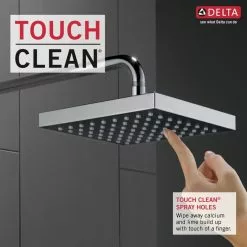 Delta Universal Showering Components Stainless 1-Spray Rain Shower Head 1.75-GPM (6.6-LPM) 9 Delta Universal Showering Components Stainless 1-Spray Rain Shower Head 1.75-GPM (6.6-LPM) -Bath and Faucet shop 034449828321 12038668 1800x1800