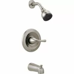 Delta Foundations Brushed Nickel 1-Handle Bathtub And Shower Faucet With Valve -Bath and Faucet shop 034449837842xl 1800x1800