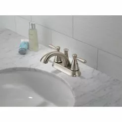 Peerless Bayside Brushed Nickel 2-handle 4-in Centerset WaterSense Bathroom Sink Faucet With Drain -Bath and Faucet shop 034449837927 10576815 1800x1800