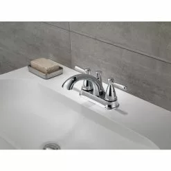 Peerless Bayside Brushed Nickel 2-handle 4-in Centerset WaterSense Bathroom Sink Faucet With Drain -Bath and Faucet shop 034449837934 08221995 1800x1800