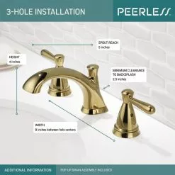 Delta Bayside Polished Brass 2-handle Widespread WaterSense Bathroom Sink Faucet With Drain -Bath and Faucet shop 034449837972 10576761 1800x1800