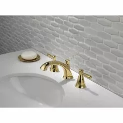 Delta Bayside Polished Brass 2-handle Widespread WaterSense Bathroom Sink Faucet With Drain -Bath and Faucet shop 034449837972 10576763 1800x1800