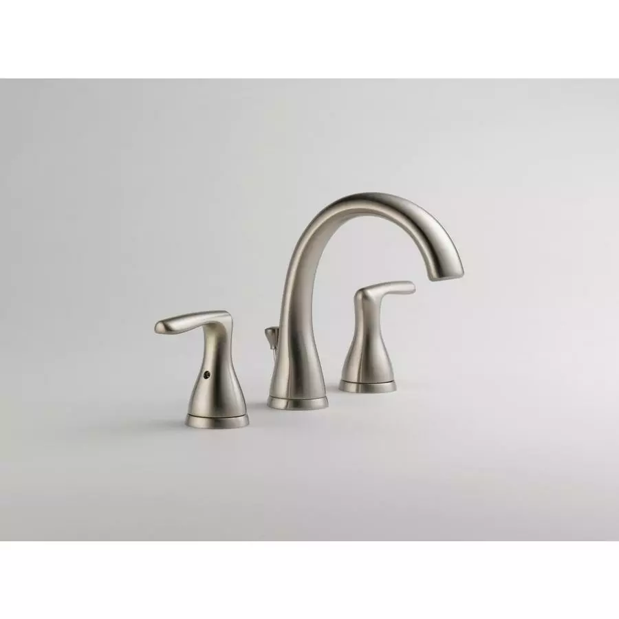 Delta Dulcet Brushed Nickel 2-handle Widespread WaterSense Bathroom Sink Faucet With Drain 4 Delta Dulcet Brushed Nickel 2-handle Widespread WaterSense Bathroom Sink Faucet With Drain - Image 2