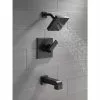 Delta Ara Matte Black 1-Handle Bathtub And Shower Faucet