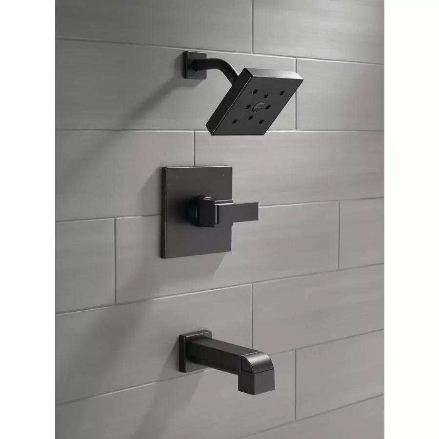 Delta Ara Matte Black 1-Handle Bathtub And Shower Faucet 6 Delta Ara Matte Black 1-Handle Bathtub And Shower Faucet - Image 4