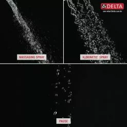 Delta Universal Showering Components Matte Black 3-Spray Handheld Shower 1.75-GPM (6.6-LPM) 14 Delta Universal Showering Components Matte Black 3-Spray Handheld Shower 1.75-GPM (6.6-LPM) -Bath and Faucet shop 034449844680 09207111 1800x1800