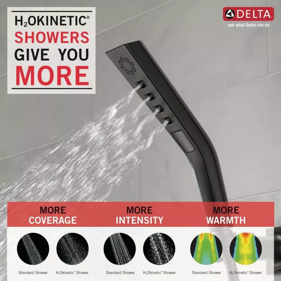 Delta Universal Showering Components Matte Black 3-Spray Handheld Shower 1.75-GPM (6.6-LPM) 5 Delta Universal Showering Components Matte Black 3-Spray Handheld Shower 1.75-GPM (6.6-LPM) - Image 3