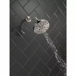 Delta Universal Showering Components Stainless 5-Spray Rain Shower Head 1.75-GPM (6.6-LPM) 22 Delta Universal Showering Components Stainless 5-Spray Rain Shower Head 1.75-GPM (6.6-LPM) -Bath and Faucet shop 034449844758 09206792 1800x1800