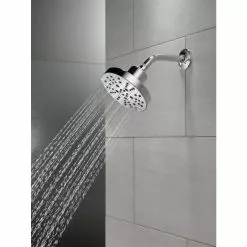 Delta Universal Showering Components Stainless 5-Spray Rain Shower Head 1.75-GPM (6.6-LPM) 26 Delta Universal Showering Components Stainless 5-Spray Rain Shower Head 1.75-GPM (6.6-LPM) -Bath and Faucet shop 034449844802 09206736 1800x1800