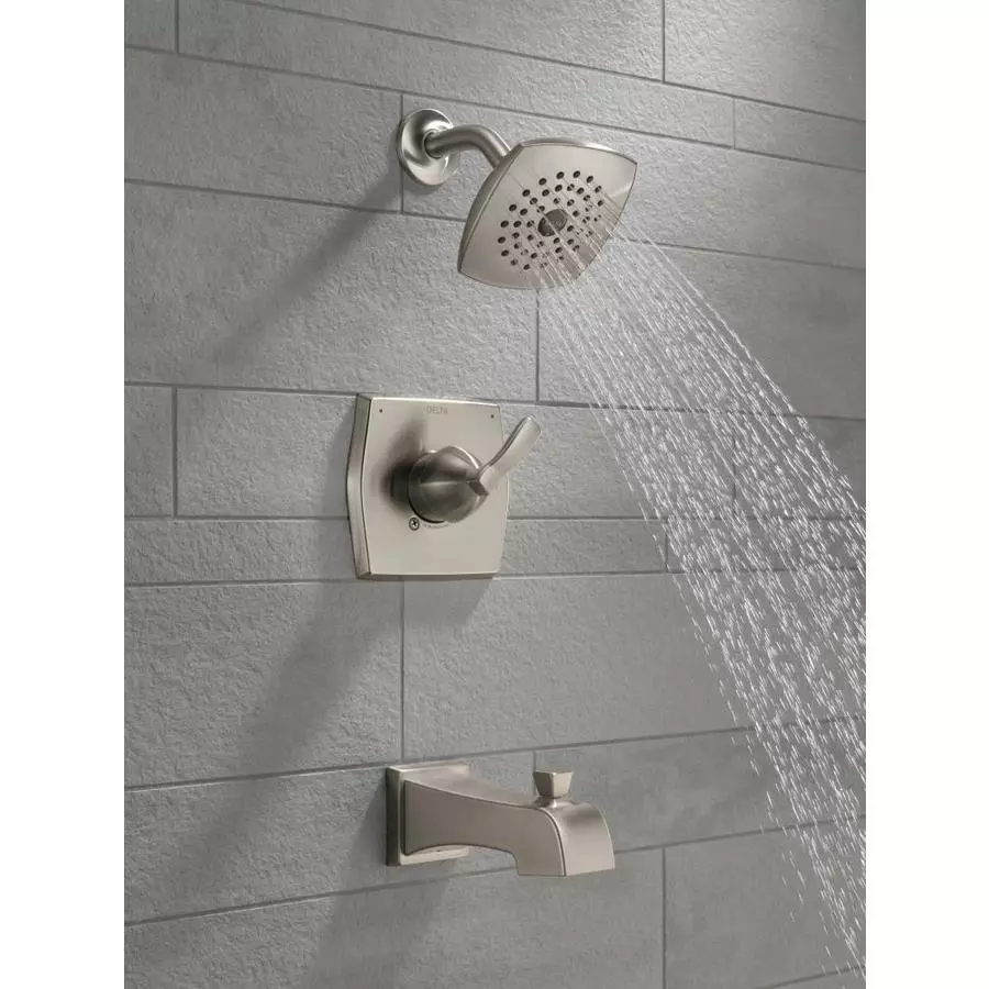 Delta Flynn Stainless 1-Handle Bathtub And Shower Faucet With Valve 3 Delta Flynn Stainless 1-Handle Bathtub And Shower Faucet With Valve