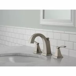 Delta Flynn Brushed Nickel 2-handle Widespread WaterSense Bathroom Sink Faucet With Drain -Bath and Faucet shop 034449848091 08208837 1800x1800
