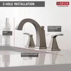 Delta Flynn Brushed Nickel 2-handle Widespread WaterSense Bathroom Sink Faucet With Drain -Bath and Faucet shop 034449848091 08208839 1800x1800