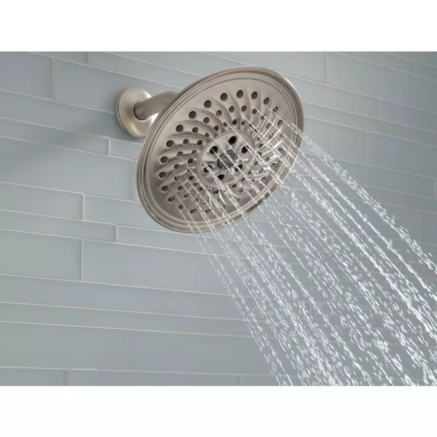 Delta Universal Showering Components Brushed Nickel 3-Spray Rain Shower Head 1.75-GPM (6.6-LPM) 3 Delta Universal Showering Components Brushed Nickel 3-Spray Rain Shower Head 1.75-GPM (6.6-LPM)