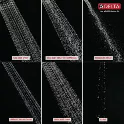 Delta Universal Showering Components Chrome 6-Spray Shower Head 2.5-GPM (9.5-LPM) -Bath and Faucet shop 034449864220 12171486 1800x1800