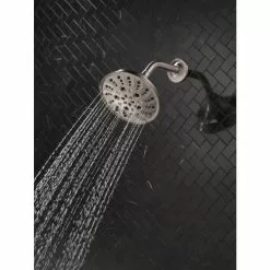 Delta Universal Showering Components Brushed Nickel 5-Spray Shower Head 1.75-GPM (6.6-LPM) 16 Delta Universal Showering Components Brushed Nickel 5-Spray Shower Head 1.75-GPM (6.6-LPM) -Bath and Faucet shop 034449864305 10611981 1800x1800