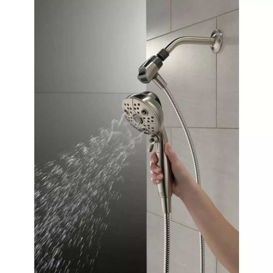 Delta Universal Showering Components Brushed Nickel 6-Spray Handheld Shower 1.75-GPM (6.6-LPM) 3 Delta Universal Showering Components Brushed Nickel 6-Spray Handheld Shower 1.75-GPM (6.6-LPM)