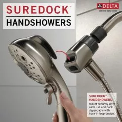 Delta Universal Showering Components Brushed Nickel 6-Spray Handheld Shower 1.75-GPM (6.6-LPM) 25 Delta Universal Showering Components Brushed Nickel 6-Spray Handheld Shower 1.75-GPM (6.6-LPM) -Bath and Faucet shop 034449864336 10611938 1800x1800