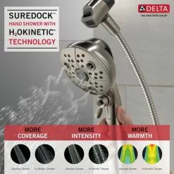 Delta Universal Showering Components Brushed Nickel 6-Spray Handheld Shower 1.75-GPM (6.6-LPM) 33 Delta Universal Showering Components Brushed Nickel 6-Spray Handheld Shower 1.75-GPM (6.6-LPM) -Bath and Faucet shop 034449864336 12165945 1800x1800