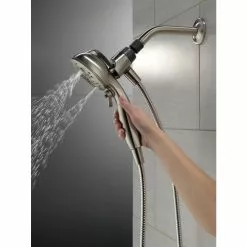 Delta Universal Showering Components Brushed Nickel 6-Spray Handheld Shower 1.75-GPM (6.6-LPM) 38 Delta Universal Showering Components Brushed Nickel 6-Spray Handheld Shower 1.75-GPM (6.6-LPM) -Bath and Faucet shop 034449864336 12165950 1800x1800