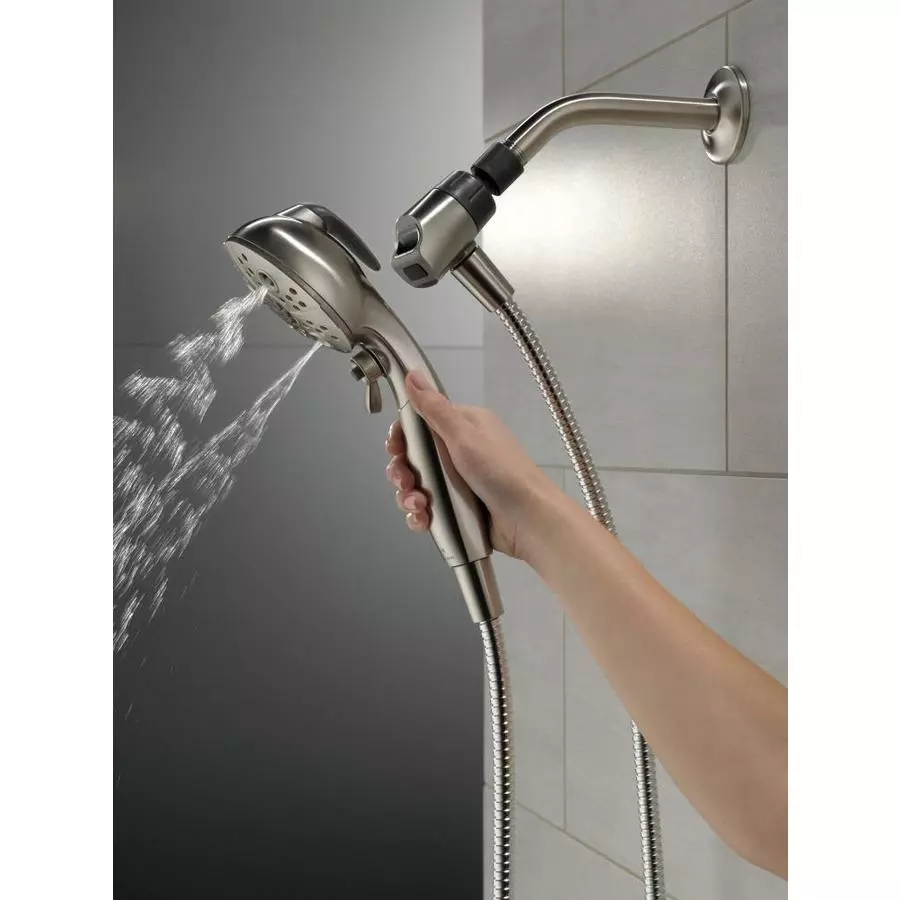 Delta Universal Showering Components Brushed Nickel 6-Spray Handheld Shower 1.75-GPM (6.6-LPM) 19 Delta Universal Showering Components Brushed Nickel 6-Spray Handheld Shower 1.75-GPM (6.6-LPM) - Image 17