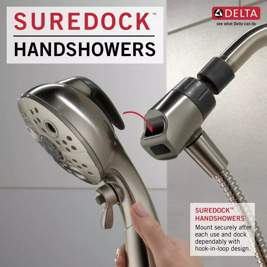 Delta Universal Showering Components Brushed Nickel 6-Spray Handheld Shower 1.75-GPM (6.6-LPM) 20 Delta Universal Showering Components Brushed Nickel 6-Spray Handheld Shower 1.75-GPM (6.6-LPM) - Image 18