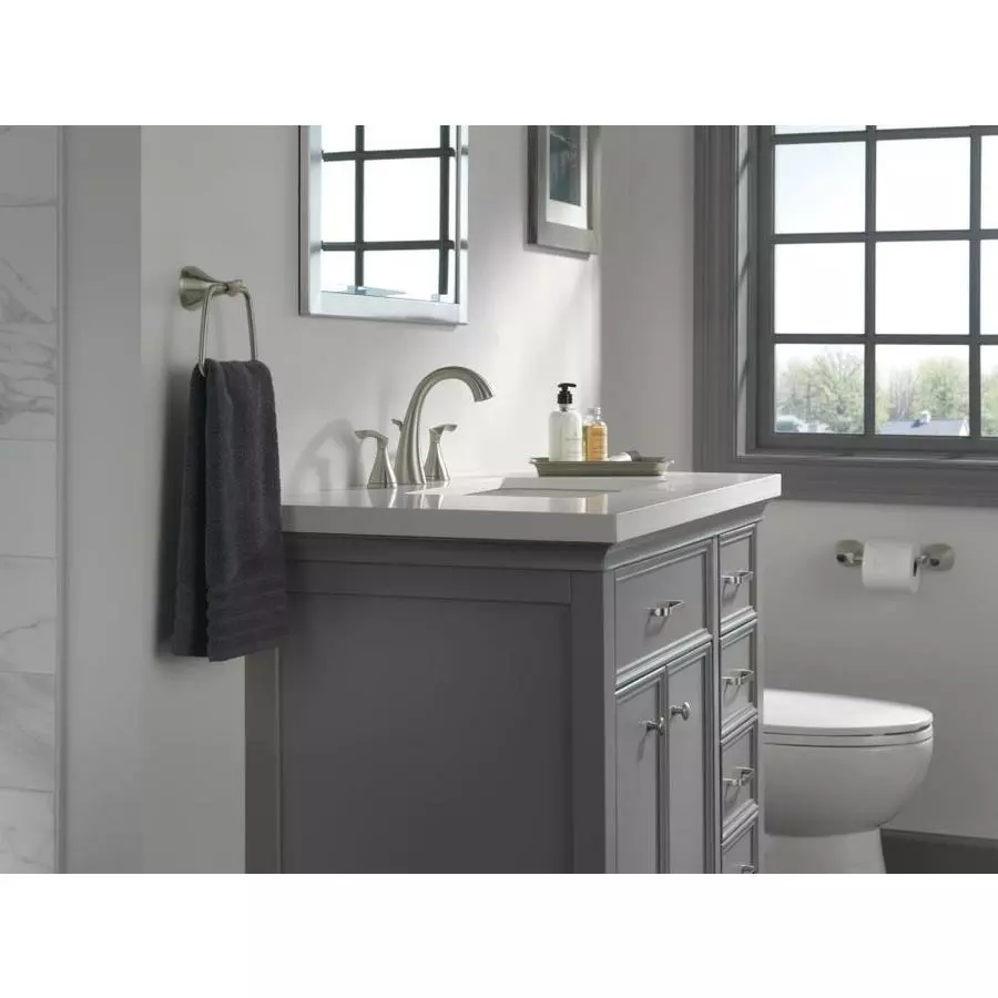 Delta Sandover Spotshield Brushed Nickel 2-handle Widespread WaterSense Bathroom Sink Faucet With Drain 7 Delta Sandover Spotshield Brushed Nickel 2-handle Widespread WaterSense Bathroom Sink Faucet With Drain - Image 5