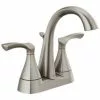 Delta Sandover Spotshield Brushed Nickel 2-Handle 4-in Centerset WaterSense Bathroom Sink Faucet With Drain