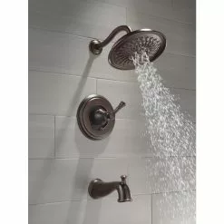 Delta Valdosta With H2Okinetic Technology Spotshield Brushed Nickel 1-Handle Bathtub And Shower Faucet With Valve -Bath and Faucet shop 034449877954 09884817 1800x1800