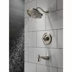 Delta Valdosta With H2Okinetic Technology Spotshield Brushed Nickel 1-Handle Bathtub And Shower Faucet With Valve -Bath and Faucet shop 034449877961 08877527 1800x1800