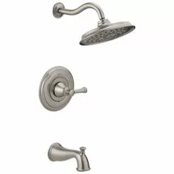 Delta Valdosta With H2Okinetic Technology Spotshield Brushed Nickel 1-Handle Bathtub And Shower Faucet With Valve -Bath and Faucet shop 034449877961xl 1800x1800