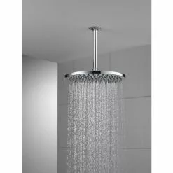 Delta Universal Showering Components Chrome 1-Spray Rain Shower Head 2.5-GPM (9.5-LPM) -Bath and Faucet shop 034449897853 12166250 1800x1800