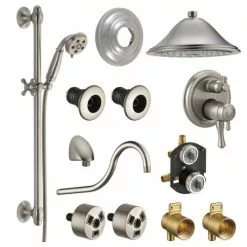 DELTA Cassidy Stainless 2-Spray Shower Bar System (Valve Included) -Bath and Faucet shop 034449923101xl 1800x1800