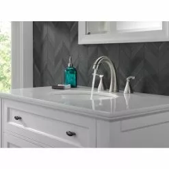 Delta Sandover Spotshield Brushed Nickel 2-handle Widespread WaterSense Bathroom Sink Faucet With Drain 13 Delta Sandover Spotshield Brushed Nickel 2-handle Widespread WaterSense Bathroom Sink Faucet With Drain -Bath and Faucet shop 034449928960 11982626 1800x1800