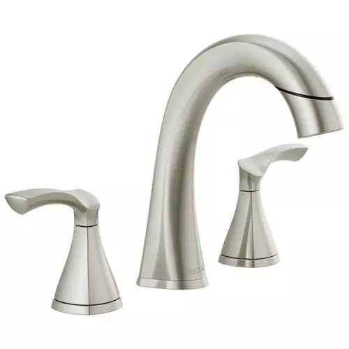Delta Sandover Spotshield Brushed Nickel 2-handle Widespread WaterSense Bathroom Sink Faucet With Drain 10 Delta Sandover Spotshield Brushed Nickel 2-handle Widespread WaterSense Bathroom Sink Faucet With Drain - Image 8
